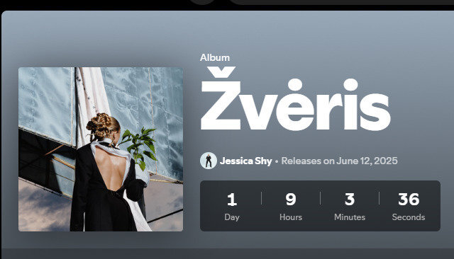 Spotify ekrano nuotr./Jessica Shy išleidžia albumą „Žvėris“