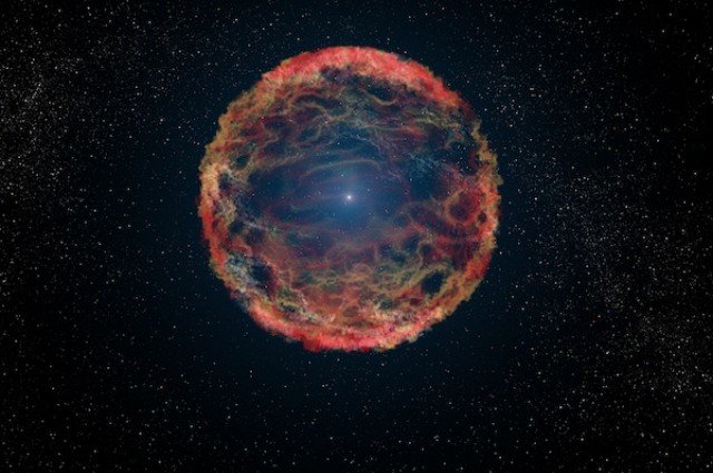 ESA ir NASA nuotr./SN 1993J supernovos sprogimas M81 galaktikoje menininko akimis