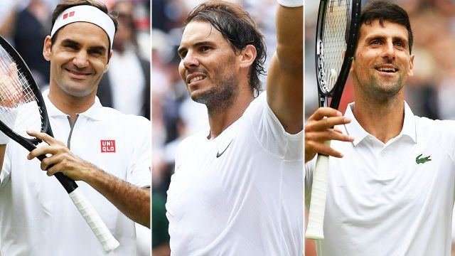 essentiallysports nuotr./Rogeris Federeris, Rafaelis Nadalis ir Novakas Džokovičius