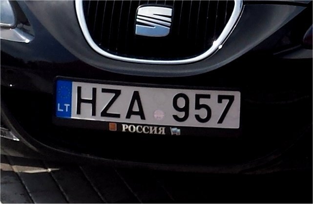 15min.lt skaitytojo nuotr./Užfiksuotas „Seat“ ir jo numeris su užrašu „Россия“ 
