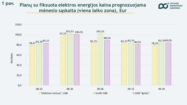 Nepriklausomų elektros tiekėjų sąskaitų palyginimas rugsėjo 20 d. / Ekrano nuotr. 