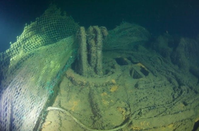 Nuskendęs laivas Baltijos jūroje. A. Albriko nuotrauka