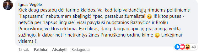 I.Vėgėlė pripažino tarimo klaidą