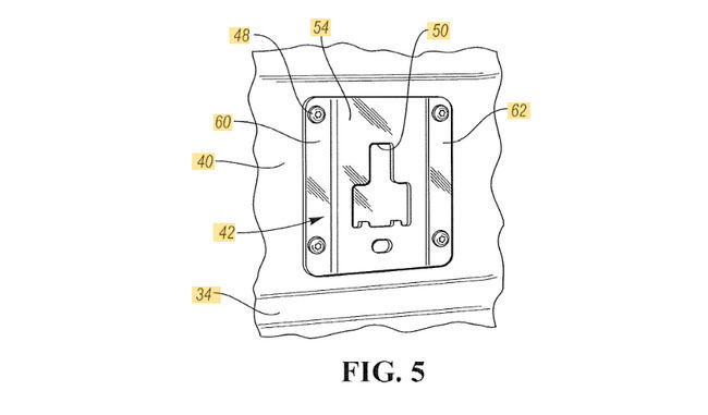 Ford patento eskizas/Tikrasis išradimas - aksesuarų montavimo sistema