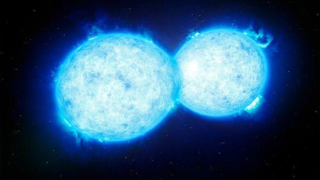 ESO/L.Calcada/Susiliejančių žvaigždžių atmosfera tampa bendra 