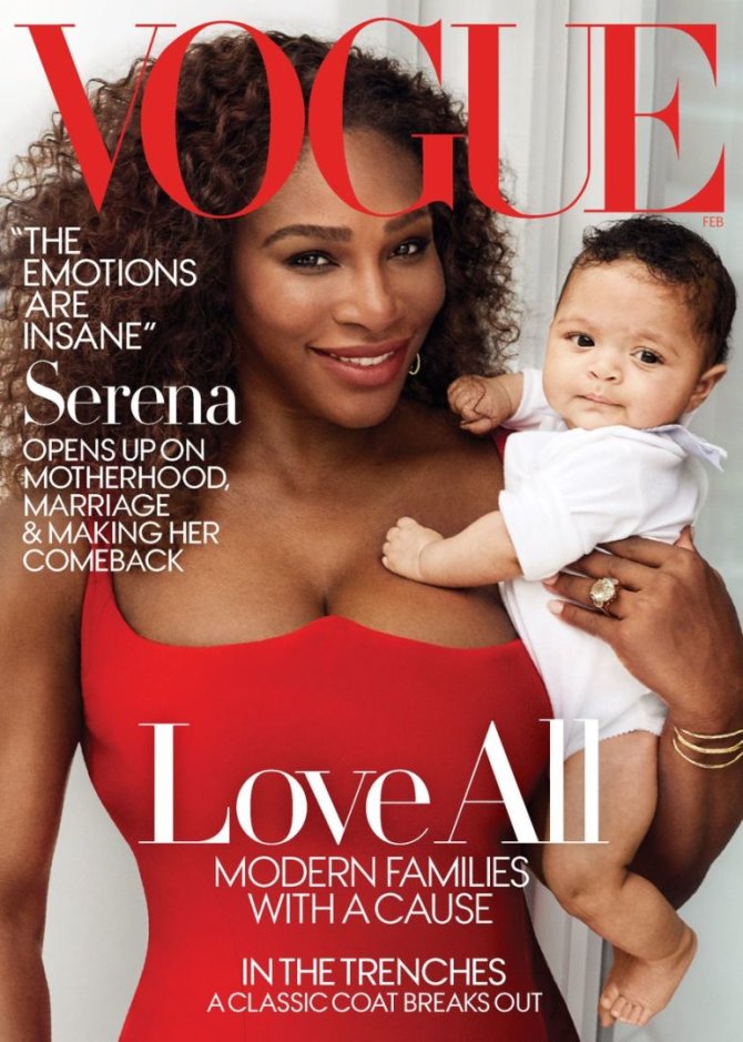 „Vogue“ viršelis/Mario Testino nuotr./Serena Williams su dukra Alexis