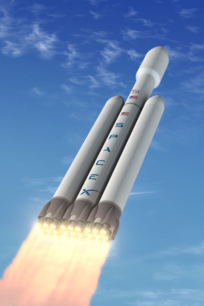 „Reuters“/„Scanpix“ nuotr./Raketa „Falcon Heavy“