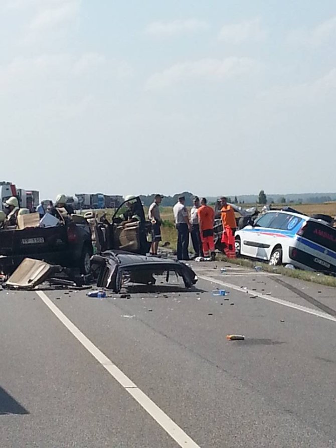 Avarijos liudininko Gyčio nuotr./Avarija kelyje Kaunas-Marijampolė