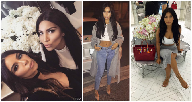 „Instagram“ nuotr./Kim Kardashian su savo antrininke Kamilla Osman