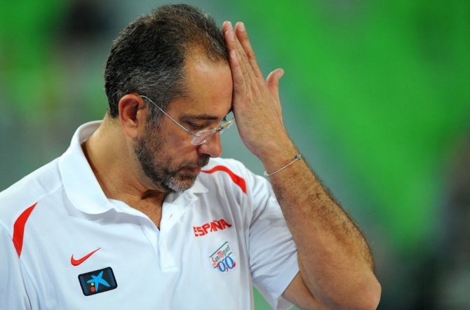 AFP/„Scanpix“ nuotr./Ispanijos krepšinio rintkinės treneris Juanas Orenga