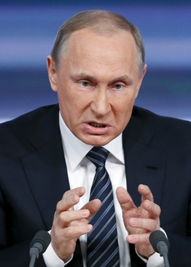 „Reuters“/„Scanpix“ nuotr./Vladimiro Putino 11-oji kasmetinė spaudos konferencija 