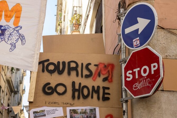 Shutterstock nuotr./Protestas Barselonoje