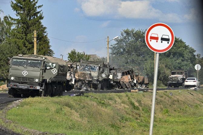 „AP“/„Scanpix“/Suniokota rusų karinė technika Kursko srityje