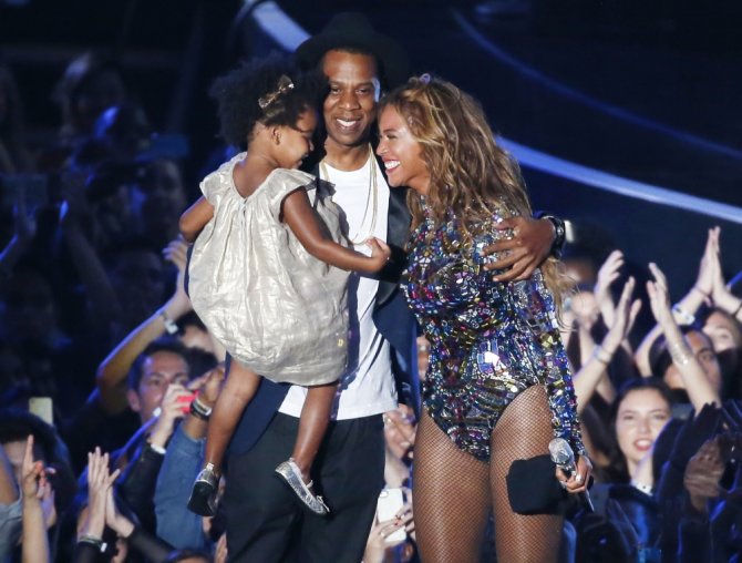 „Reuters“/„Scanpix“ nuotr./Beyonce su vyru Jay Z ir dukra Blue Ivy