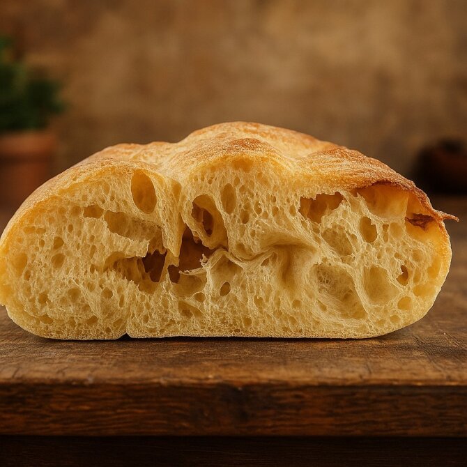 Pranešimo žiniasklaidai autorių nuotr./„Mantingos“ gaminama duona „Ciabatta La Pinsa“
