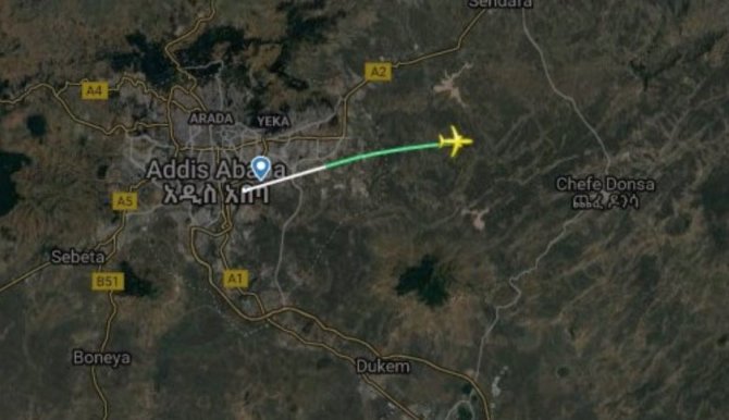 Twitter nuotr./„Ethiopian Airlines“ skrydis