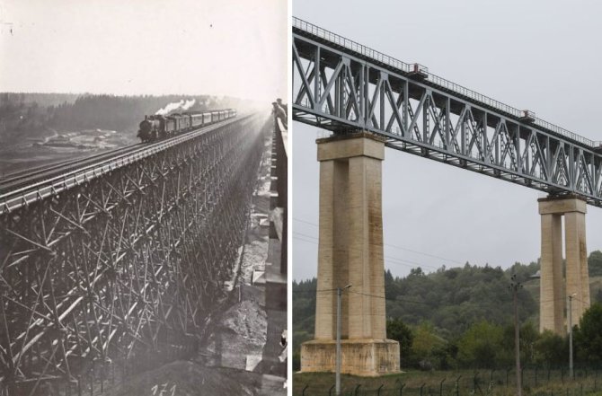Lyduvėnų geležinkelio tiltas 1916 m. ir 2018 m.
