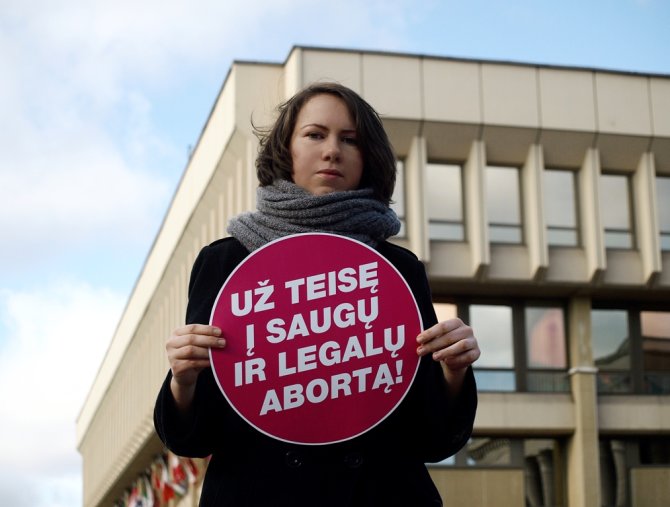 Laimos Stasiulionytės nuotr./Protestas prieš abortų draudimą