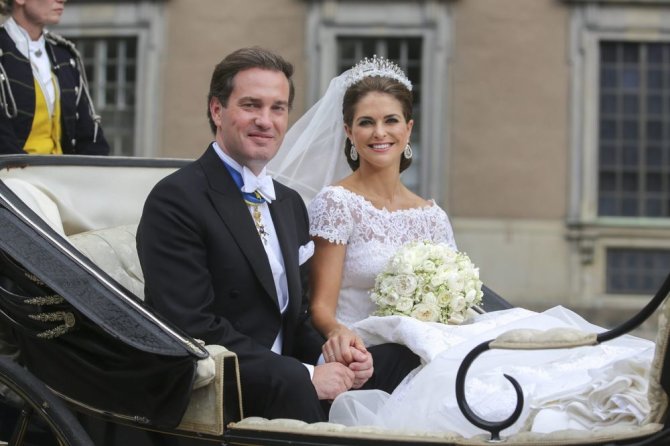 AFP/„Scanpix“ nuotr./Švedijos princesė Madeleine ir Chrisas O'Neillas