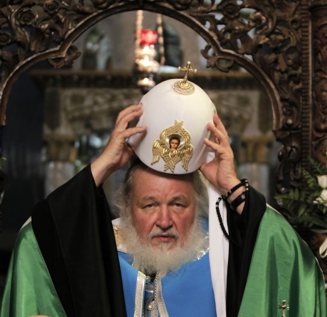 AFP/„Scanpix“ nuotr./Rusijos stačiatikių bažnyčios vadovas patriarchas Kirilas I