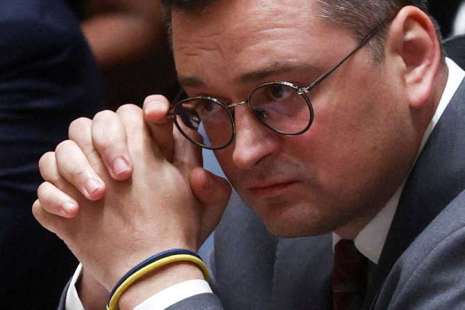 „Reuters“/„Scanpix“/Ukrainos užsienio reikalų ministras Dmytro Kuleba