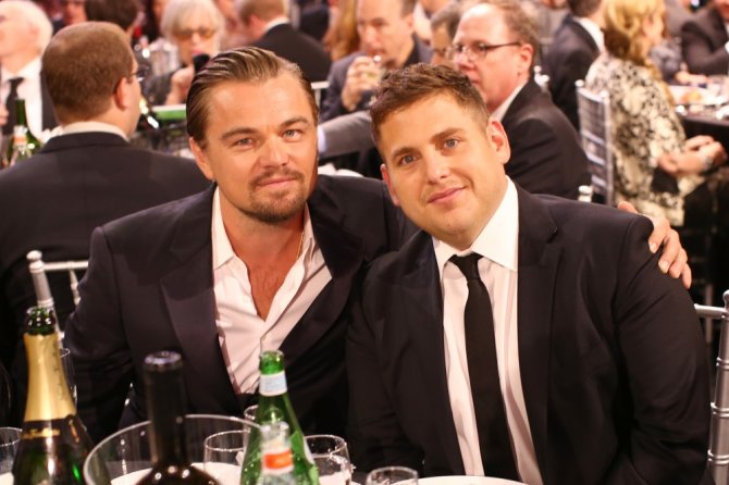 Leonardo DiCaprio ir Jonah Hillas