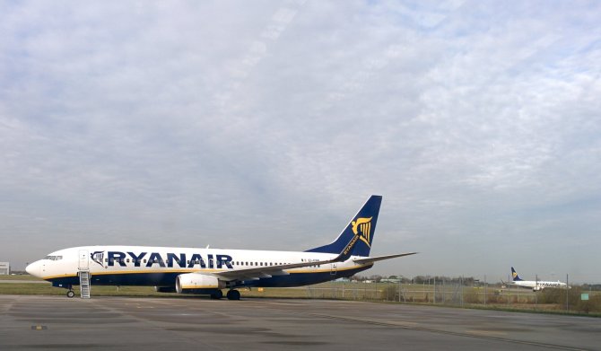 Jurgitos Lapienytės nuotr./„Ryanair“ bazė Stanstedo oro uoste Londone