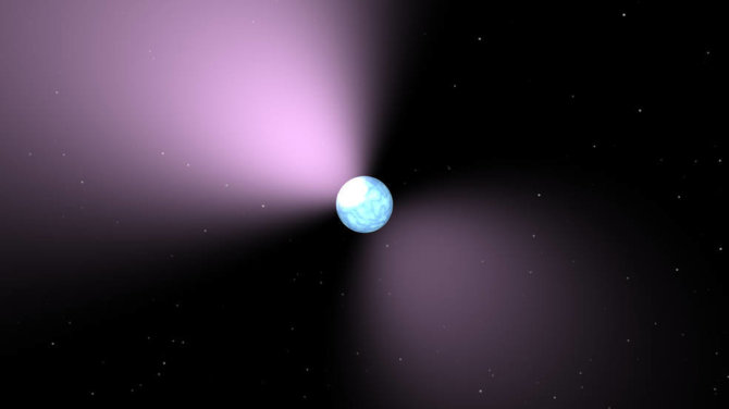 SA/JPL-Caltech iliustr./Pulsaras yra labai greitai besisukanti neutroninė žvaigždė