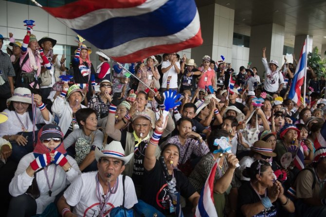 AFP/„Scanpix“ nuotr./Protestas Tailande