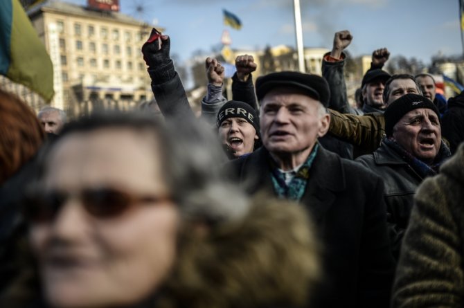 AFP/„Scanpix“ nuotr./Kijevo Nepriklausomybės aikštėje