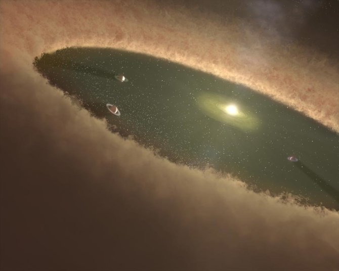 NASA/JPL nuotr./Besiformuojančios planetos menininko akimis