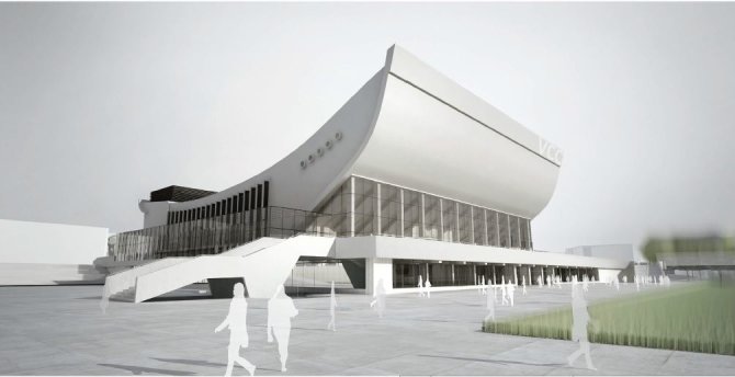 Sigito Kuncevičiaus projektavimo firma/Rekonstruotų Sporto rūmų vizualizacija 