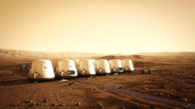 „Mars One Foundation“ iliustr./Kaip galėtų atrodyti kolonija Marse