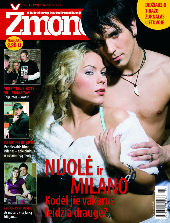 Žurnalo „Žmonės“ viršelis/Nijolė Pareigytė ir Vaidotas Valiukevičius-Milano ant žurnalo „Žmonės“ viršelio