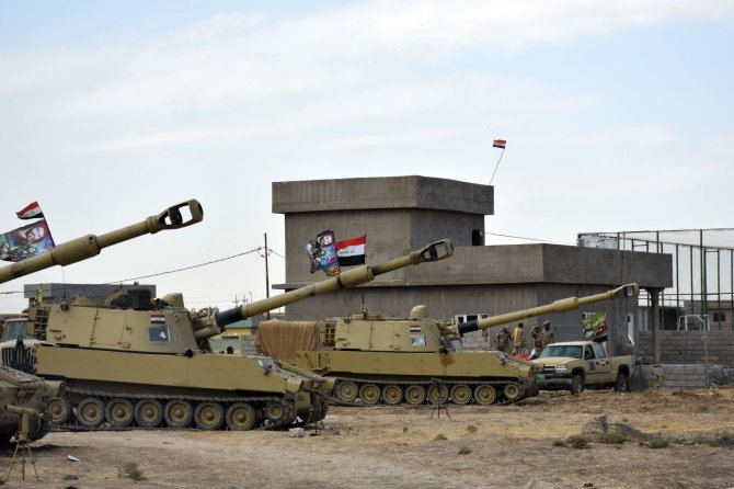 AFP/„Scanpix“ nuotr./Irako pajėgos netoli Kirkuko