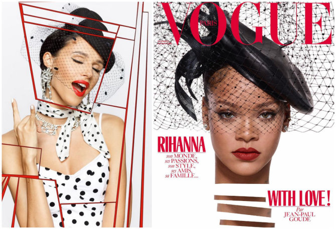 Gedimino Žilinsko ir Jean-Paul Goude/„Vogue Paris“ nuotr./Austėjos Jablonskytės diplominio darbo fotosesija ir Rihanna ant „Vogue“ viršelio