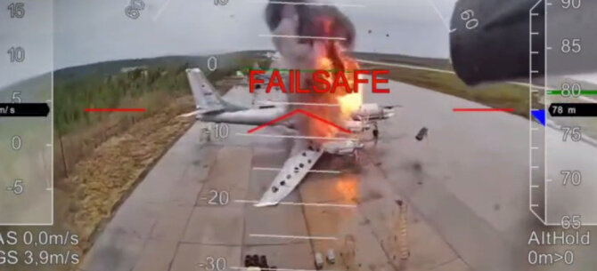 Kadras iš vaizdo įrašo/Ukrainos operacija „Voratinklis“