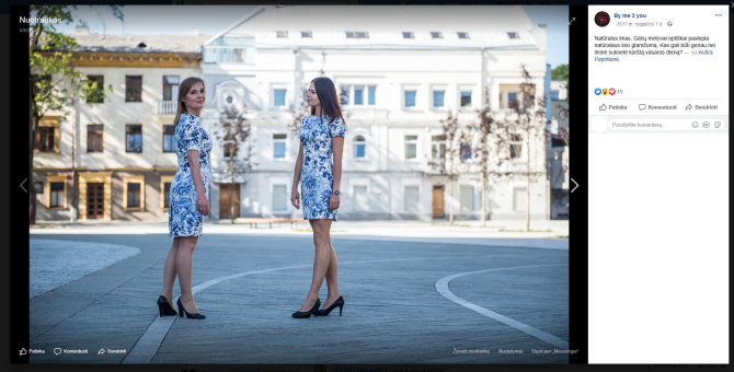 Skaitytojo nuotr./Seimo narė Aušra Papirtienė tapo suknelių reklamos veidu