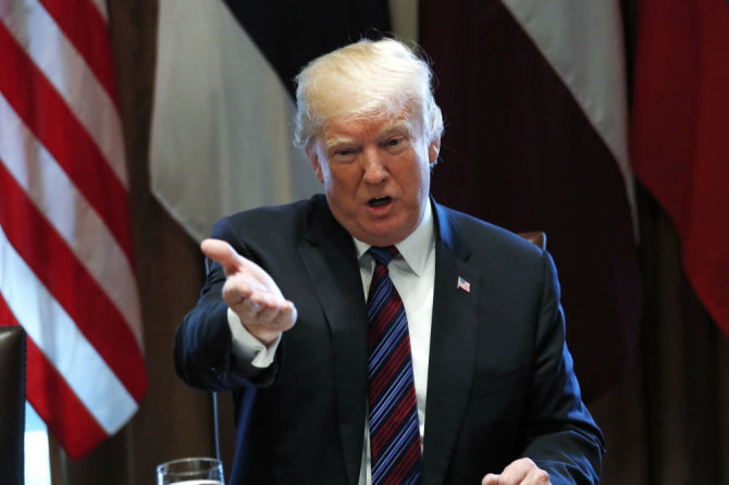 „Reuters“/„Scanpix“ nuotr./Donaldo Trumpo ir Baltijos šalių vadovų susitikimas