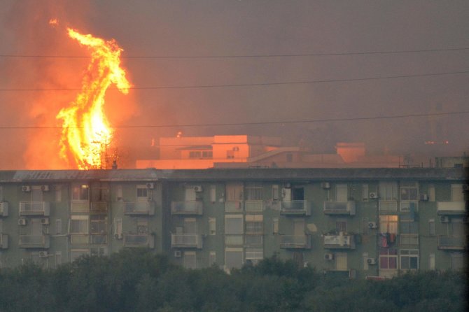 AFP/„Scanpix“ nuotr. / Gaisras Sicilijoje