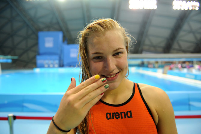 Alfredo Pliadžio nuotr./Plaukikė Rūta Meilutytė Nandzinge – viena didžiausių žaidynių žvaigždžių