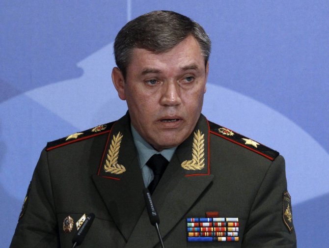 „Reuters“/„Scanpix“ nuotr./Rusijos ginkluotųjų pajėgų generalinio štabo viršininkas generolas Valerijus Gerasimovas