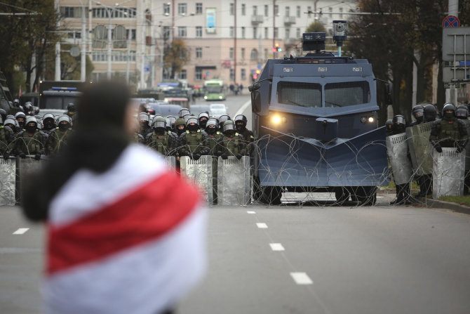 „Scanpix“/AP nuotr./Protestas Baltarusijoje