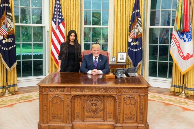„Twitter“ nuotr./Kim Kardashian ir Donaldas Trumpas