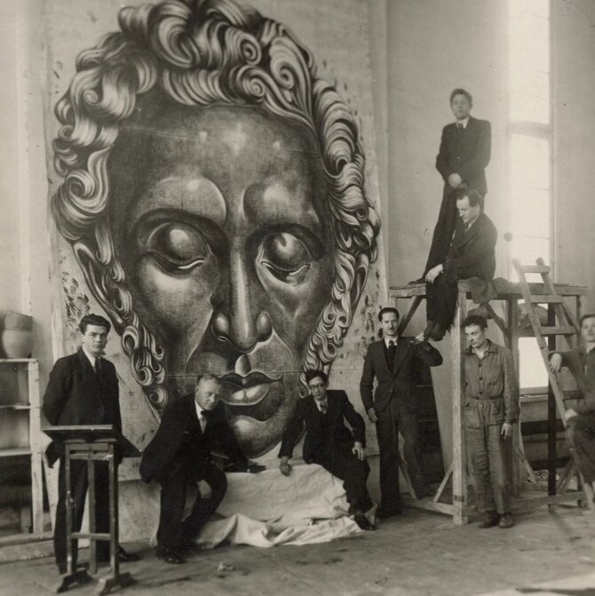 LTMKM nuosavybė/Parodos Valstybės teatre įrengimas, 1939 m. Nuotr. aut. – nežinomas.