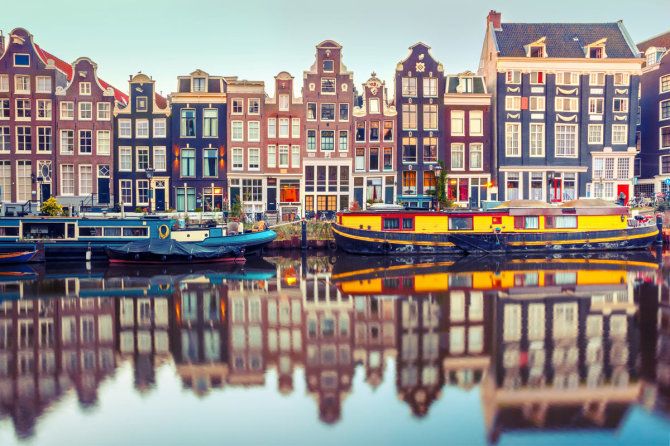 Shutterstock.com nuotr./Amsterdamo kanalai, Olandija