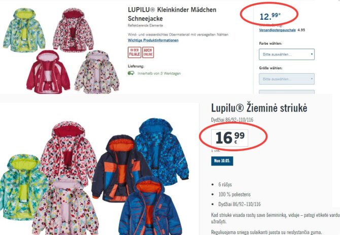 „Lupilu“ drabužiai „Lidl“ parduotuvėse