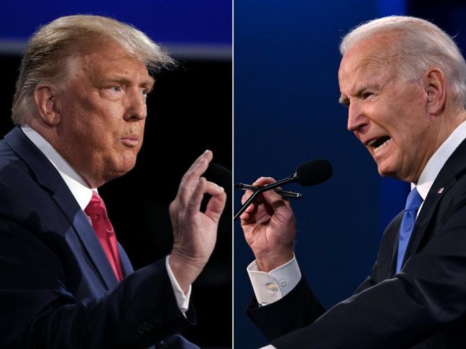 AFP/„Scanpix“ nuotr./Donaldas Trumpas ir Joe Bidenas