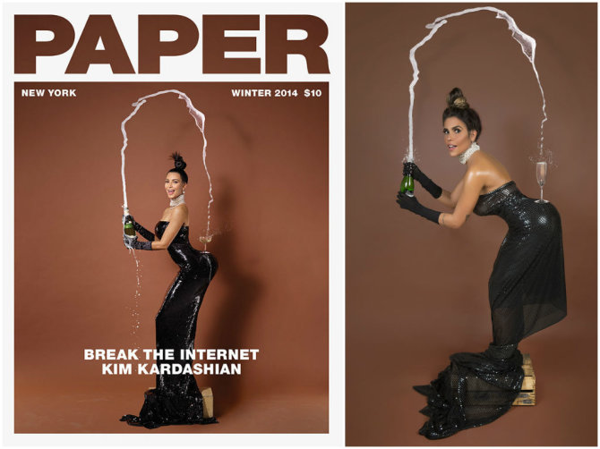 Paper ir Vida Press nuotr./Kim Kardashian (2014 m.) ir Andressa Prata (2017 m.)