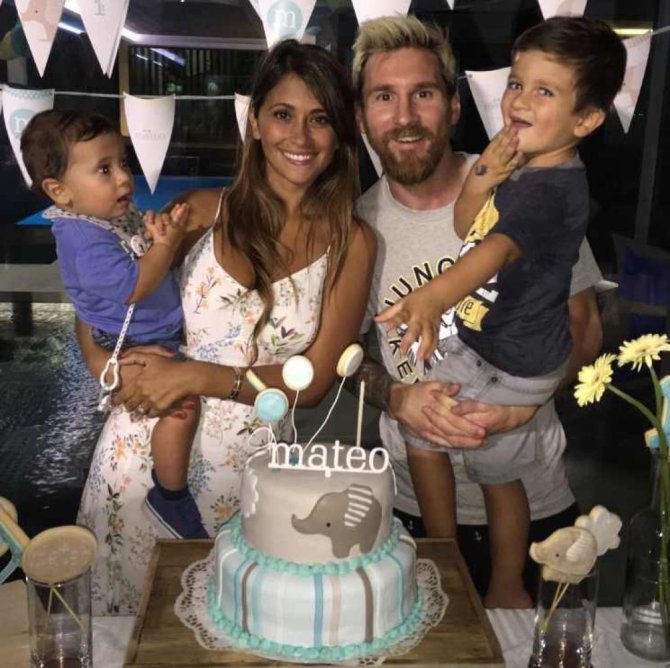 „Instagram“ nuotr./Lionelis Messi ir Antonella Roccuzzo su sūnumis